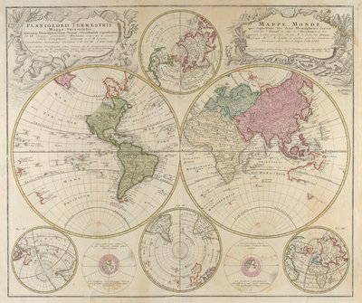 Planiglobii Terrestris Mappa Universalis..., 1746 av Johann Baptista Homann