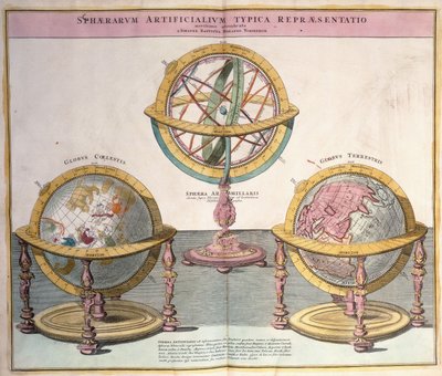 Vignetter of the World fra Grosser Atlas, 1725 av Johann Baptista Homann