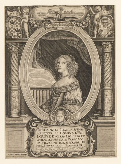 Louise av Anhalt-Dessau 1631-1680, hertuginne av Legnica, Brzeg, Wolow og Olawa, ca. 1660. av Johann Baptista Paravicini