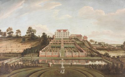 Nederlandsk herskapshus med hage, 1730 av Johann Baptiste Bouttats