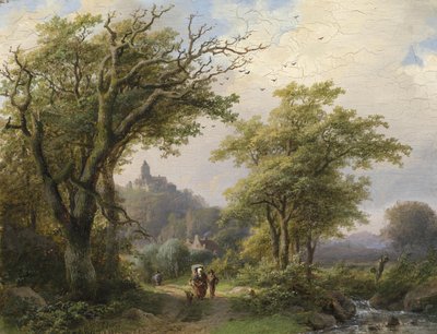Turgåere ved bekken av Johann Bernhard Klombeck