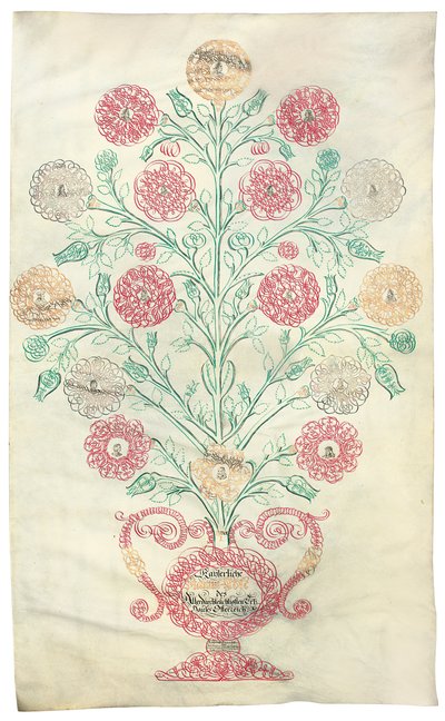 "Rosen", et slektstre presentert for keiser Charles VI, 1731 av Johann Carl Paricius