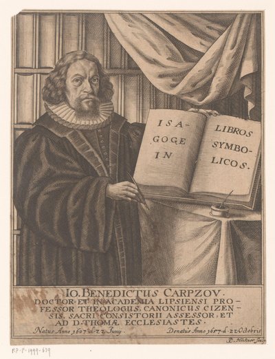 Portrett av Johann Benedict Carpzov av Johann Caspar Hoeckner