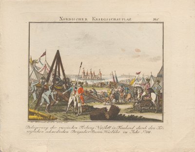 Beleiring av den russiske festningen Nyslott i Finland, 1788. av Johann Caspar Weinrauch