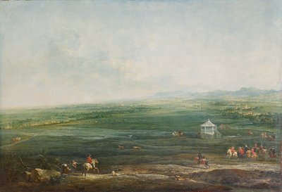 Laxenburg fra Münkendorfer Lusthaus mot sørvest av Johann Christian Brand