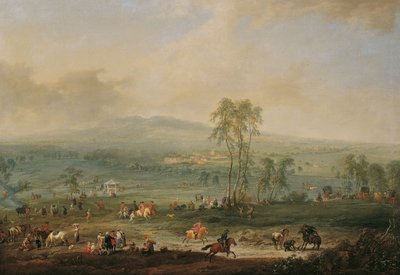 Laxenburg fra Schneiderau mot Guntramsdorf og Mödling av Johann Christian Brand