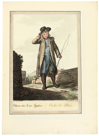 Kusken; Cocher de Place, 1781 eller senere av Johann Christian Brand