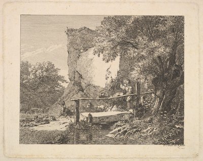 En gutt med tre geiter, 1815. av Johann Christian Erhard