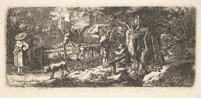 Almisser gitt av en vognfører, 1814. av Johann Christian Erhard