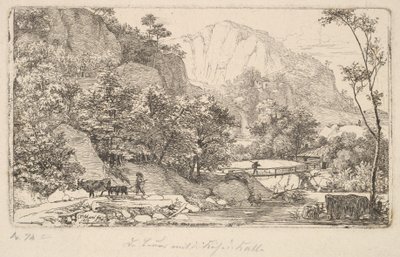 Bonde med ku og kalv, i Unterberg nær Berchtesgaden, 1818. av Johann Christian Erhard