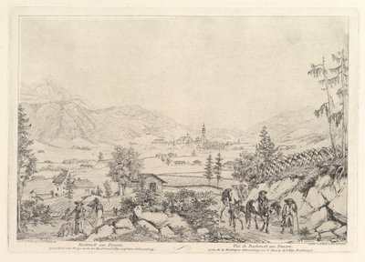 Landlig landskap, Radstadt am Tauren, tidlig på 1800-tallet. av Johann Christian Erhard