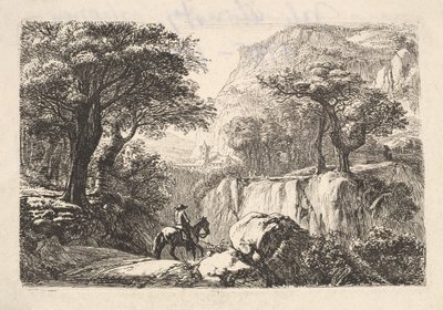 The Horseback Rider in the Gorge, 1800-tallet. av Johann Christian Erhard