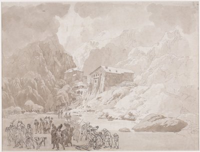 Passasje av soldater på St. Bernard av Johann Christian Ernst Müller