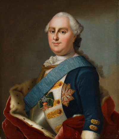 Portrett av prins George William av Hessen-Darmstadt 1722-1782, ca 1760. av Johann Christian Fiedler