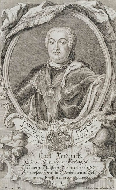 Portrett av hertug Charles Frederick av Holstein-Gottorp 1700-1739, midten av 1700-tallet. av Johann Christian Leopold