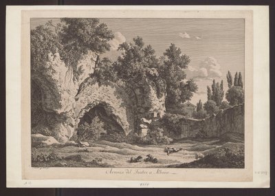 Utsikt over teatret i Albano (Gjeter med sauer blant ruiner) av Johann Christian Reinhart