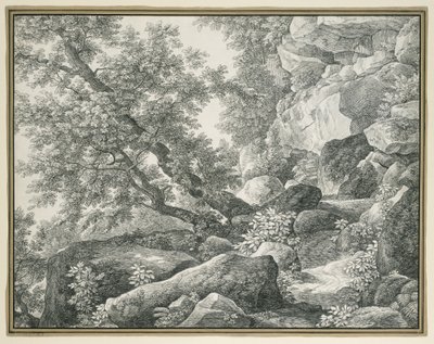 Klippelandskap med trær av Johann Christian Reinhart