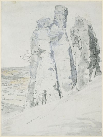Klippeformasjonen «Munk og nonne» ved Eisenach i Thüringen av Johann Christian Reinhart