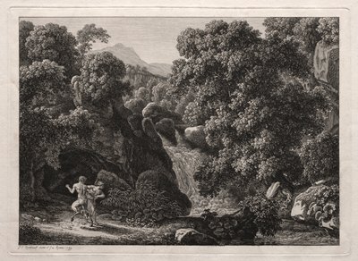Heroisk landskap: Satyren og nymfen av Johann Christian Reinhart