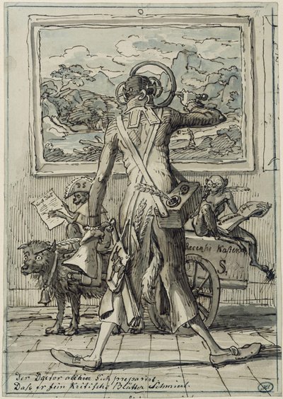 Karikatur av dr. Ludwig Schorn i München av Johann Christian Reinhart