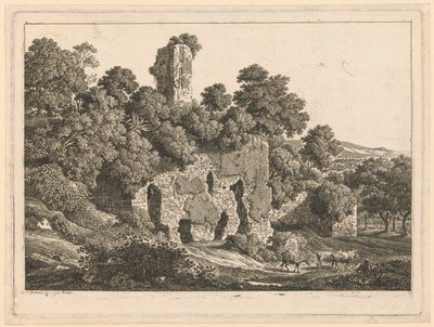 Landskap - Ruinene av Ventidio Bassos villa i Tivoli av Johann Christian Reinhart