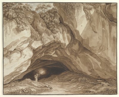 Steinete landskap med jegere av Johann Christian Reinhart