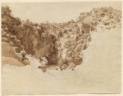 Tivoli og Sibyllens tempel over Aniene-juvet av Johann Christian Reinhart