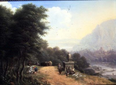 Landskap med vaskekvinner av Johann Christian Vollerdt or Vollaert