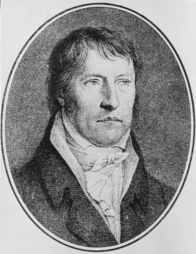 Portrett av Georg Wilhelm Friedrich Hegel (1770-1831), tysk filosof, gravert ca. 1825 av FW Bollinger (1777-1825) av Johann Christian Xeller