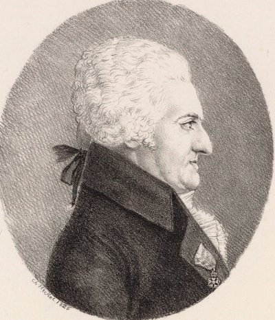 Portrett av komponisten Pierre-Alexandre Monsigny 1729-1817, 1826. av Johann Christoph Heckel