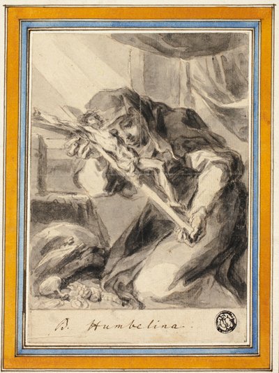 Beata Humbelina med krusifiks, ca.1700 av Johann Christoph Lischka