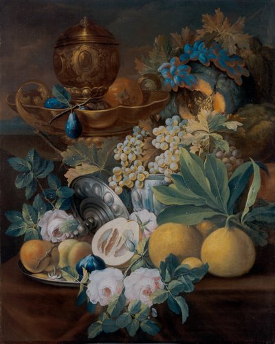 Stilleben med frukt og blomster av Johann Conrad Eichler