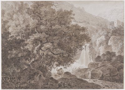 Skogkledd fjellandskap (Tivoli) av Johann Conrad Steiner