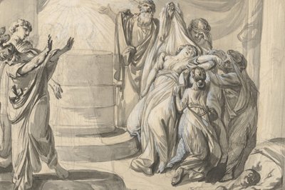 An Antique Sacrificial Scene, verso: Sketch of a Group of People, 1779 . av Johann Eleazar Schenau