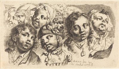 Ni barnehoder av Johann Eleazar Schenau