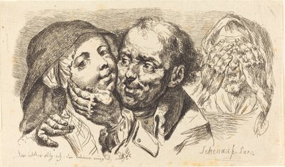 Ung kvinne omfavnet av en eldre mann av Johann Eleazar Schenau