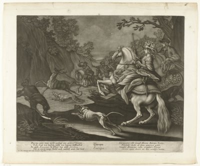 rådyrjakt Europa (tittel på objekt) av Johann Elias Ridinger