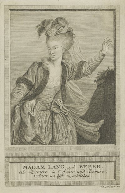 Aloisia Lange, født Weber 1760-1839 som Zemire, 1784. av Johann Esaias Nilson