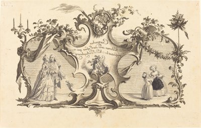 Moderne patroner med barn som representerer modusene i Augsburg av Johann Esaias Nilson