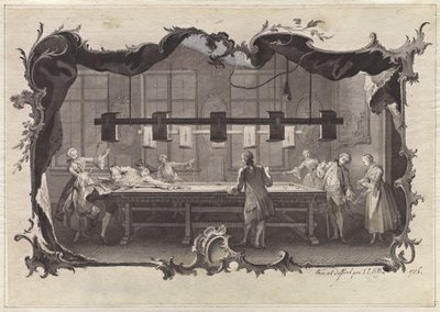 Mine damer og herrer som spiller biljard av Johann Esaias Nilson