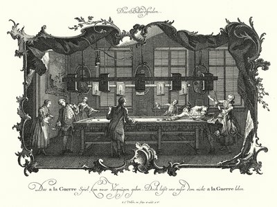 The Game of Billiard (gravering) av Johann Esaias Nilson