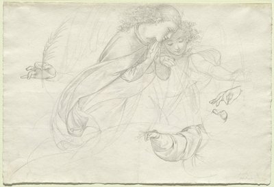 To sørgende engler (verso) av Johann Evangelist Scheffer von Leonhardshoff