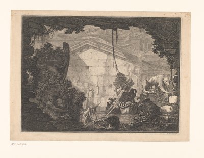 Arkitektur Capriccio med figurer av Johann Ferdinand Hetzendorff von Hohenberg