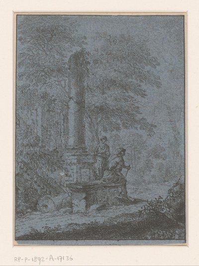 Landskap med ruiner og to figurer av Johann Friedrich Alexander Thiele