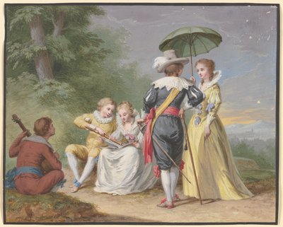 Musikalsk selskap ved skogkanten av Johann Friedrich August Tischbein