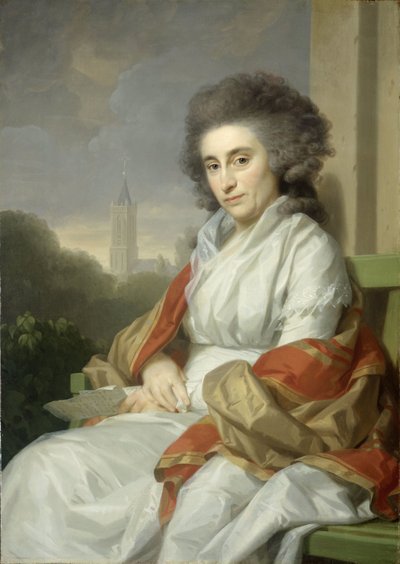 Portrett av Cornelia Rijdenius, kone til Johannes Lublink II av Johann Friedrich August Tischbein