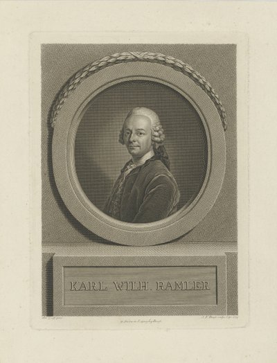 Portrett av Karl Wilhelm Ramler 1725-1798, 1774. av Johann Friedrich Bause