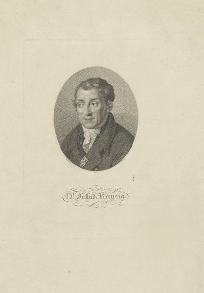 Portrett av Friedrich Ludwig Kreysig 1770-1839, 1826. av Johann Friedrich Bolt