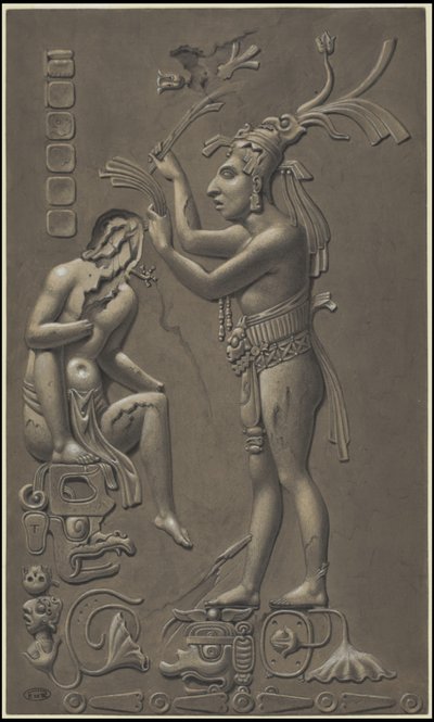 En samling av Waldecks originale kunstverk fra Mesoamerica, boks 4 av 22 av Johann Friedrich Maximilian von Waldeck