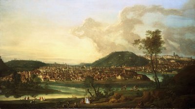 Utsikt over Praha fra øst, av Johann Friedrich Meyer